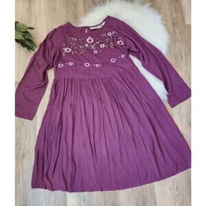 Z Studio Women's Dress Embroidered Dress Size Med Dark Purple